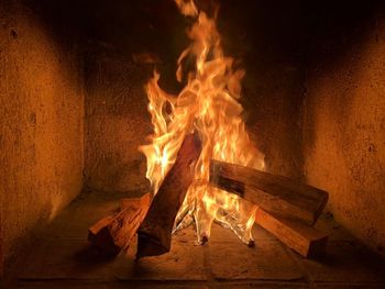 Close-up of bonfire