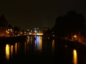 Illuminated city at night