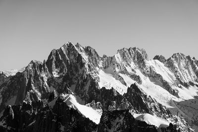 Scenic view of mountains against clear sky