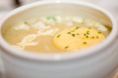 Close-up of soup in bowl