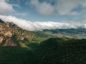 Landscape view on cumbrecita in la palma, canary islands, spain