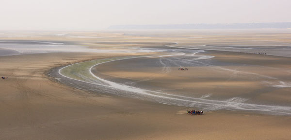 High angle view of desert against sky