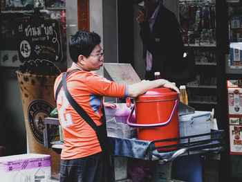 Man working at store