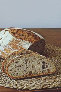 Close-up of bread on table