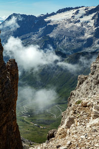 High angle view of mountain range