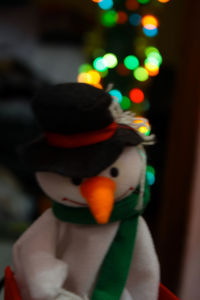 Close-up of illuminated christmas tree at night