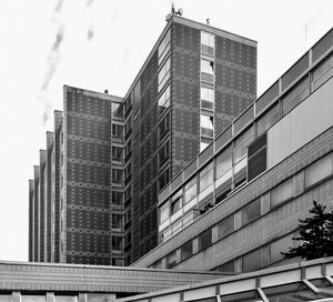 Low angle view of modern building against sky