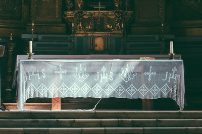 Low angle view of altar at church