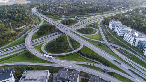 Aerial view of highways