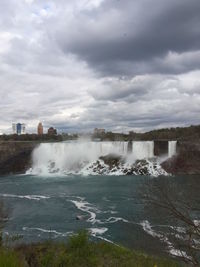 View of river against cloudy sky