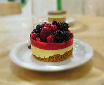 Close-up of pastry in plate