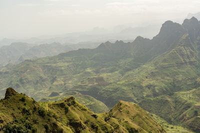 Scenic view of mountains against sky