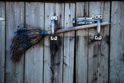 Close-up of old wooden door