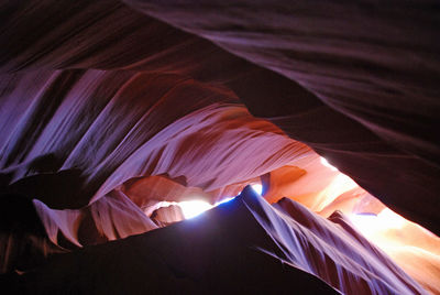 Low angle view of rock formations at antelope canyon