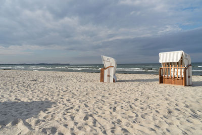 Scenic view of beach against sky