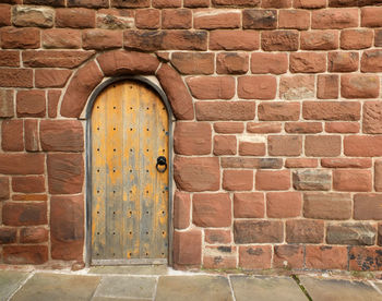 Brick wall of old building