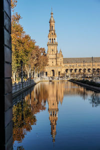 Reflection of building in lake