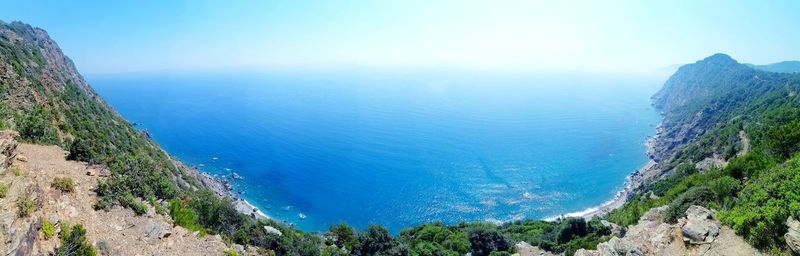 High angle view of sea against sky