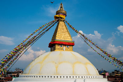 Low angle view of traditional building against sky