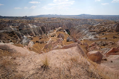 Scenic view of landscape against sky, cappadocia