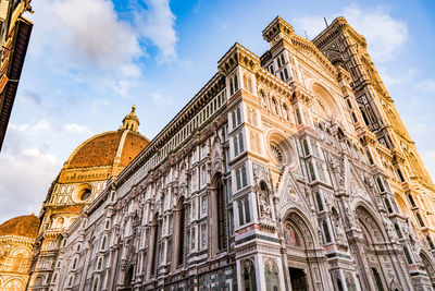 Low angle view of duomo santa maria del fiore against sky