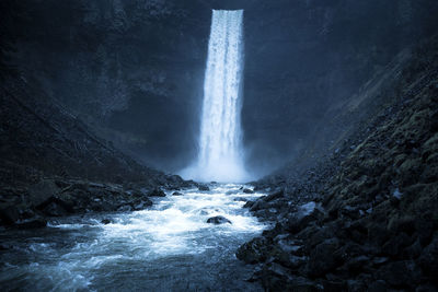 Scenic view of waterfall