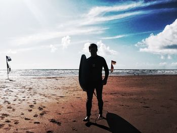 Woman standing on beach