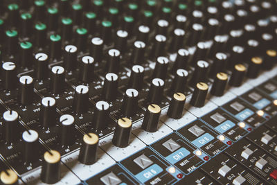 Close-up of sound mixer