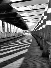 High angle view of empty footbridge