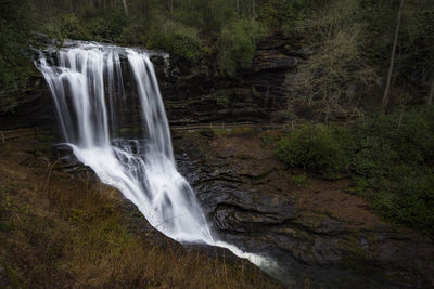 Scenic view of waterfall
