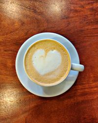 Directly above shot of coffee on table