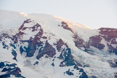 Mount rainier summit and nisqually glacier at mount rainier national park, washington state, usa