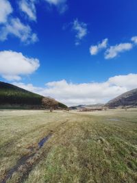 Scenic view of field against sky