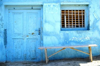 Closed door of old building