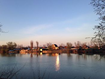 Reflection of built structures in water