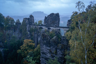 Moody morning at bastei bridge, germany