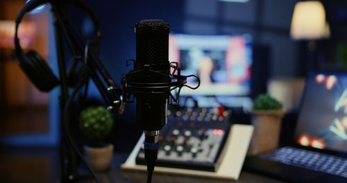 Close-up of microphone