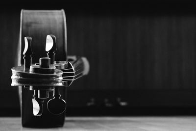 Close-up of electric lamp on table