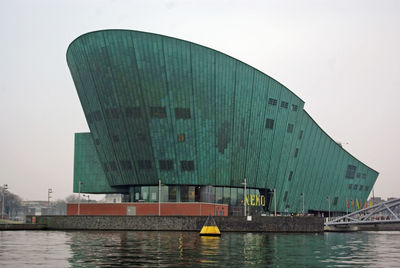 View of modern building against clear sky