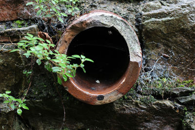 Close-up of old pipe