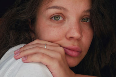 Portrait of a green-eyed girl