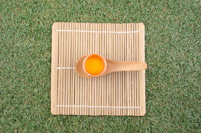 Directly above shot of yellow grass