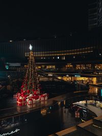 Illuminated city at night