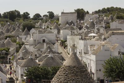 Overview of the city of alberobello in puglia, italy, unesco site