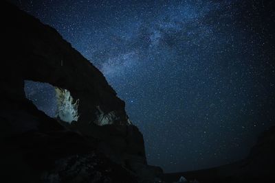 Low angle view of rock formations