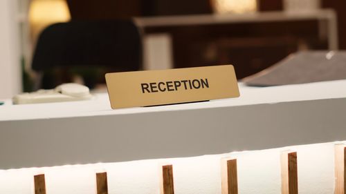 Close-up of text on table