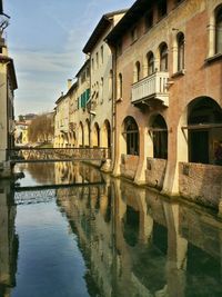 Reflection of buildings in water
