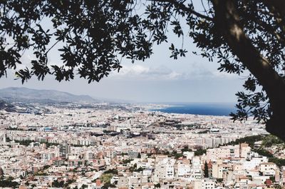 High angle shot of cityscape