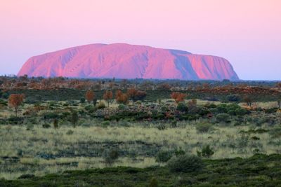 Scenic view of landscape against clear sky