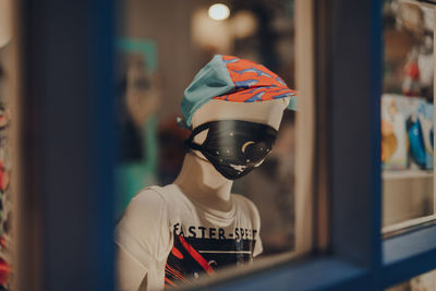 Close-up of female sculpture in store